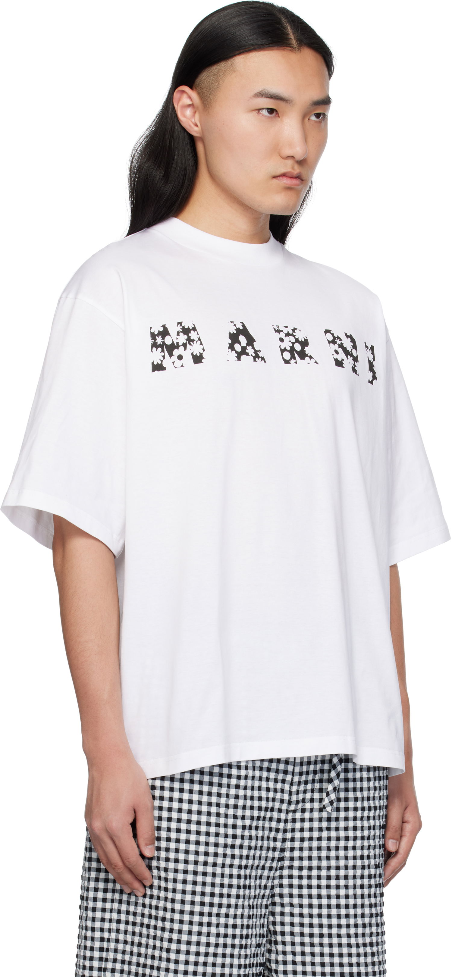 T-shirt Marni Marni Pop Fields Logo T-Shirt Vit | HUMU0223IP USCX50, 1
