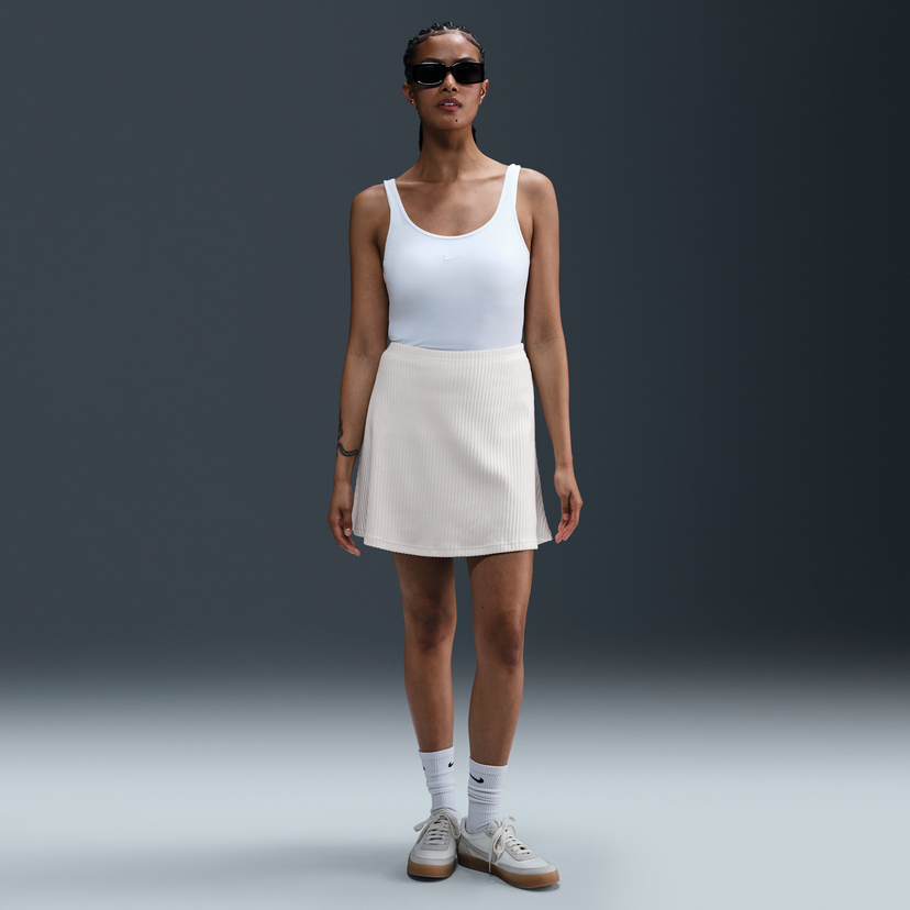 Kjol Nike Ribbed Mini Skirt Sportswear Chill Knit Vit | HJ1839-133