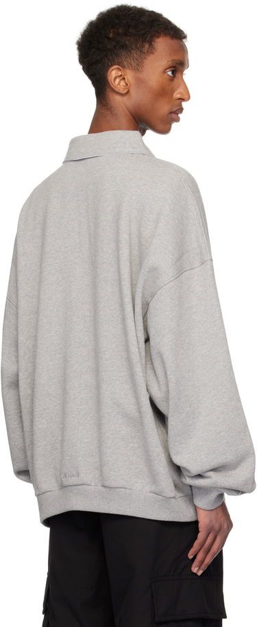 Sweater We11done We11done Pearl Logo Polo Sweatshirt Grå | WD-TS3-24-739-U-MG, 2