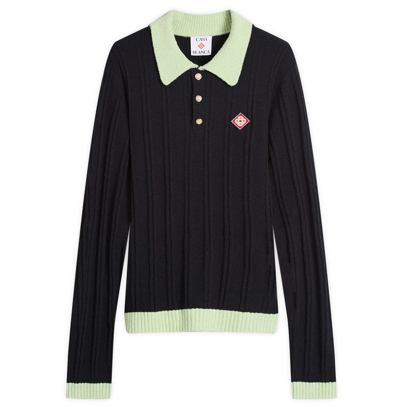 Polotröja Casablanca Casablanca Boucle Polo, Size Large Svart | MPF25-KW-1000-01