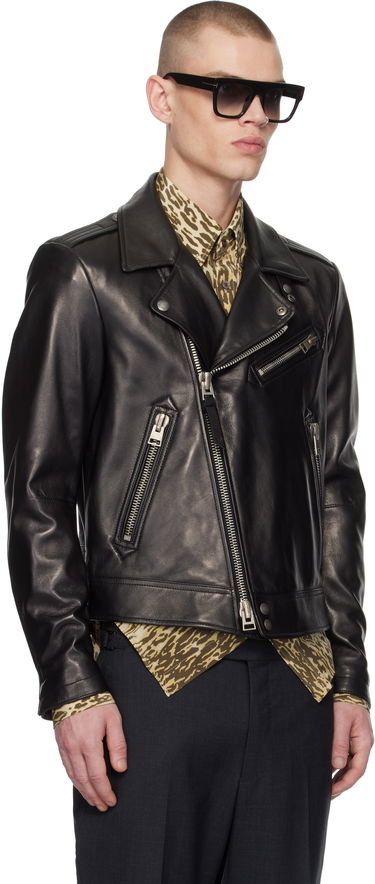 Jacka Tom Ford Asymmetric Leather Jacket Svart | LXR004-LMN014S24, 1
