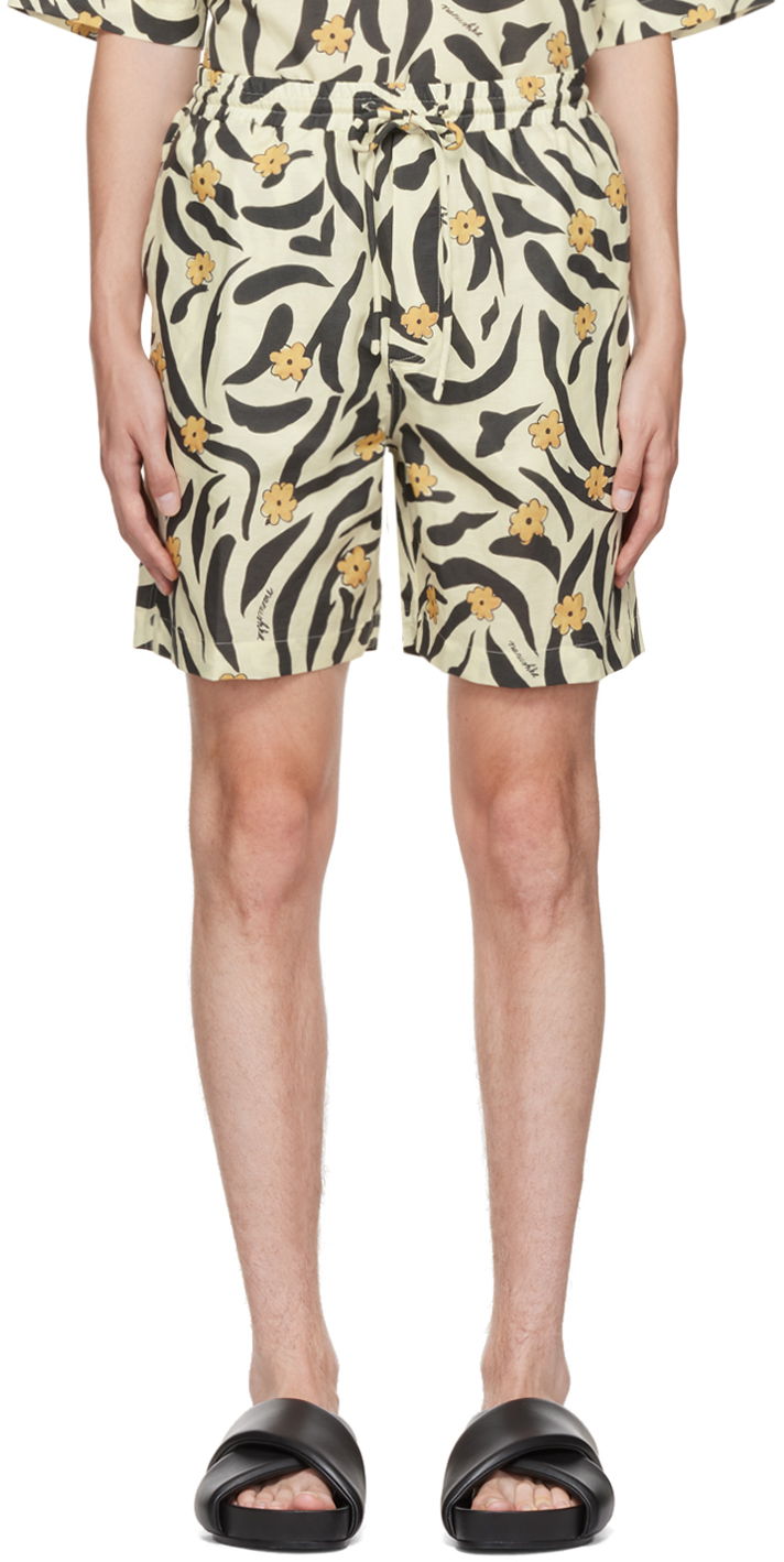 Badkläder Nanushka Floral Print Casual Shorts Beige | NM22PFST00171