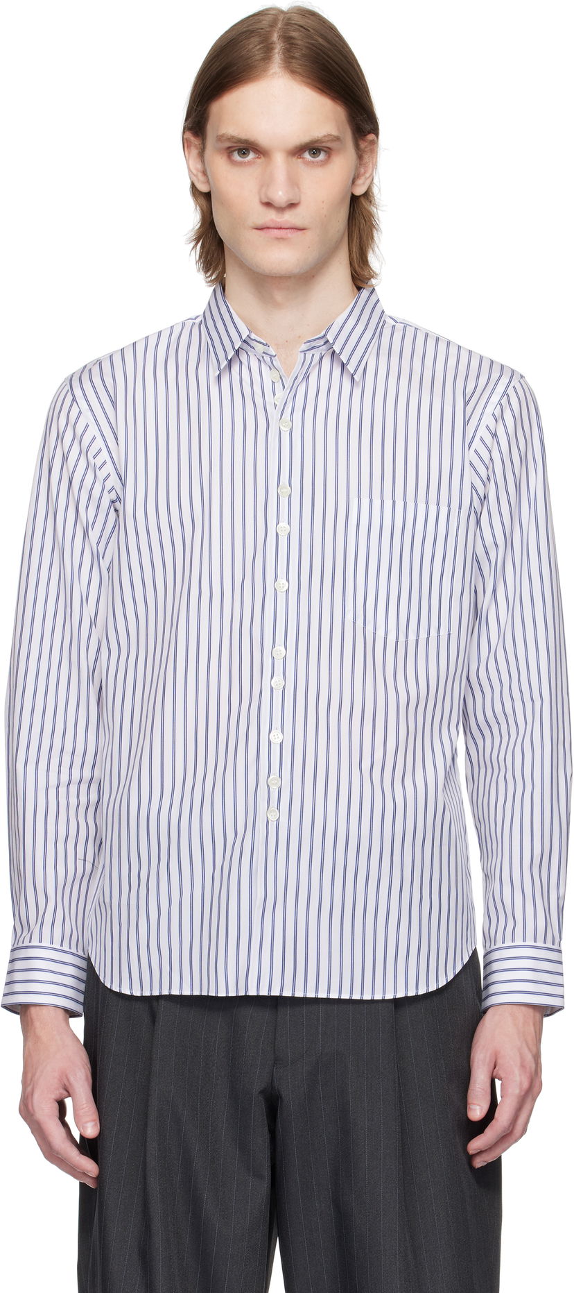 Skjorta Comme des Garçons Homme Deux Striped Shirt Vit | DO-B030-051