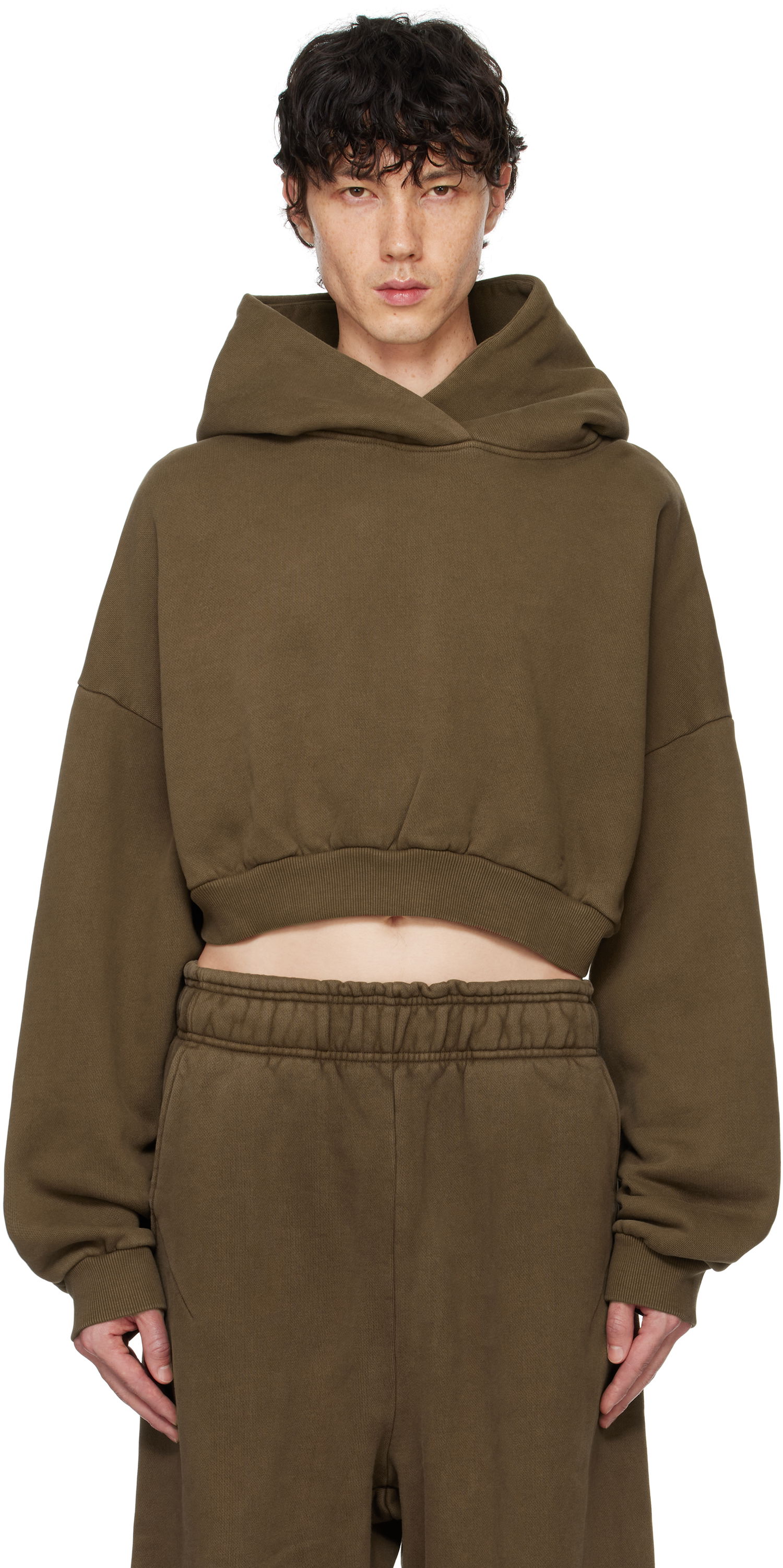 Sweatshirt Entire Studios Entire Studios Cropped Heavy Hoodie Brun | ES2392BT, 0