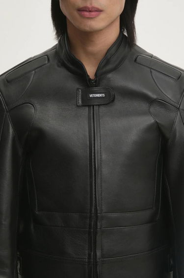Jacka VETEMENTS VETEMENTS Racing Logo Leather Jacket Svart | UA66JA210B, 3