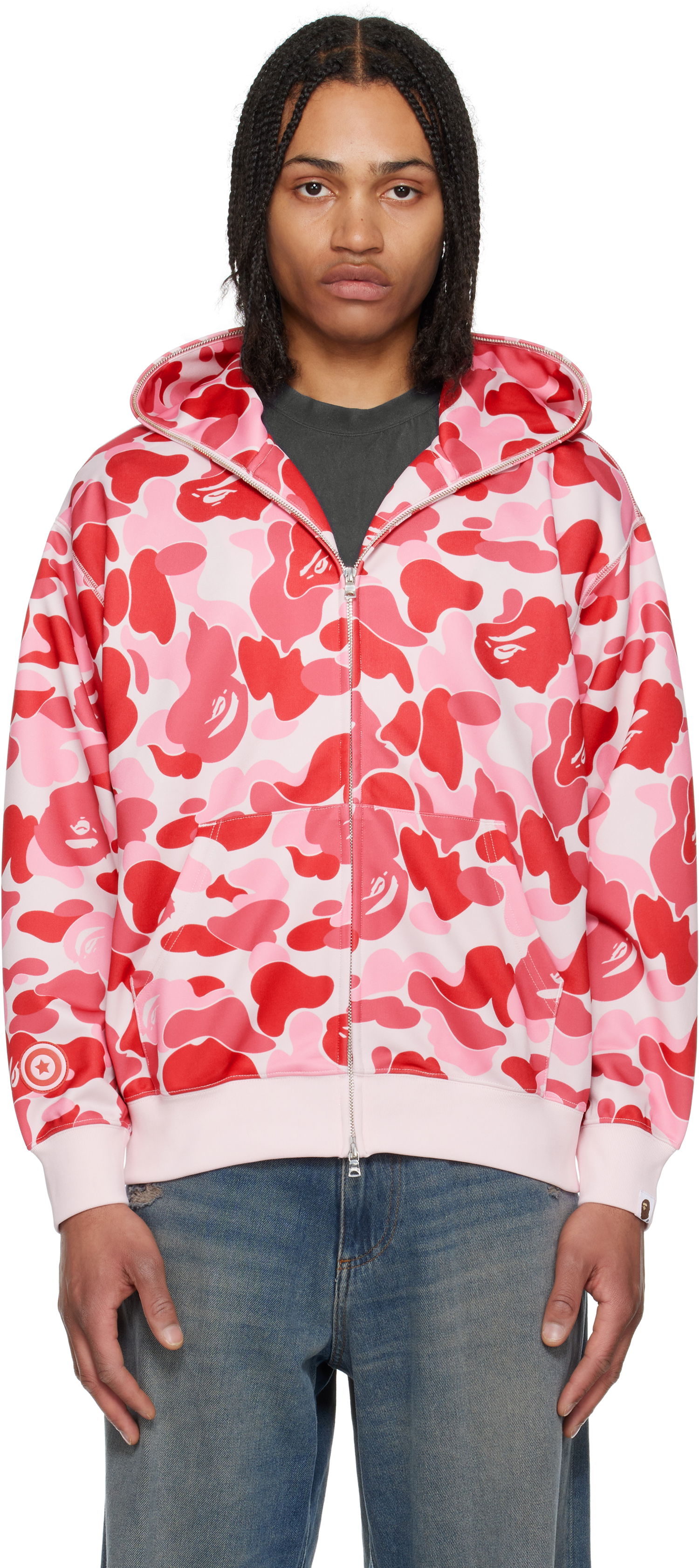 Sweatshirt BAPE A Bathing Ape ABC Camo Shark Full Zip Hoodie Rosa | 001ZPL301305M, 0