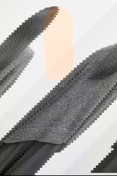 Sweater JW Anderson JW Anderson Turtleneck Wool Blend Sweater with Leather Patch Pocket Grå | KW1292.YN0367, 2