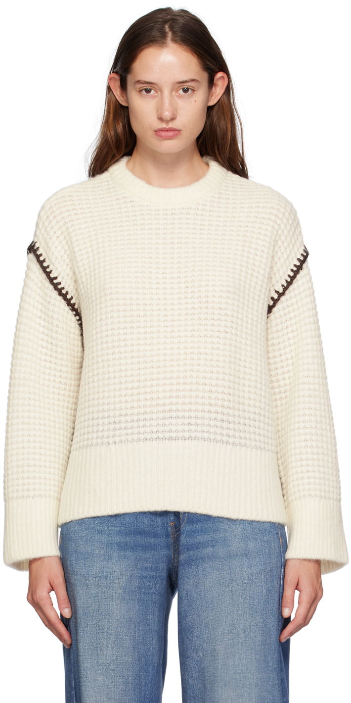 Sweater rag & bone Rag & Bone Women's Katie Crocheted Sweater Vit | WAS24F049SA49