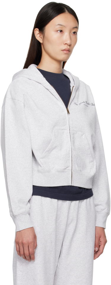 Sweatshirt Sporty & Rich Sporty & Rich 'NY Health Club' Cropped Zip Hoodie Grå | ST068602043GY03, 1