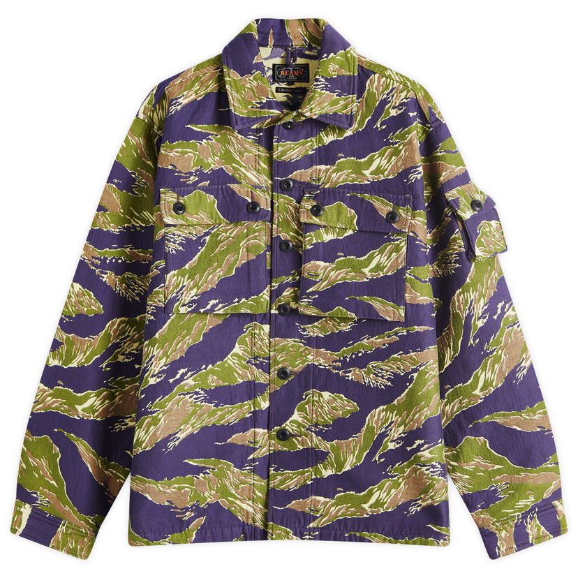 Skjorta BEAMS Beams Plus MIL Tiger Camo Shirt Jacket Purpur | 3818-0587-791-90