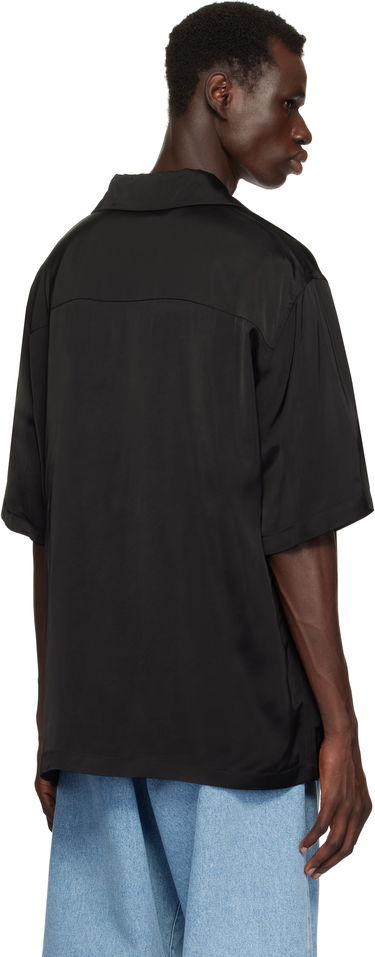 Skjorta Jil Sander Jil Sander Satin Short Sleeve Shirt Svart | J23DL0107_J65022, 2