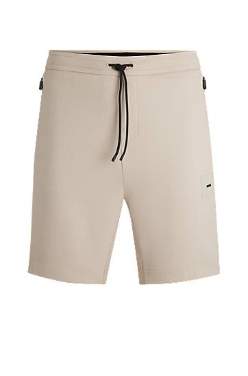 Shorts BOSS Stretch Cotton-Blend Shorts Beige | 50537199