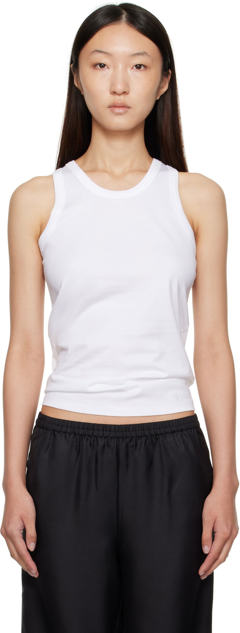 Linne Loulou de Saison Loulou de Saison Poso Cotton Tank Top Vit | POSO LDS