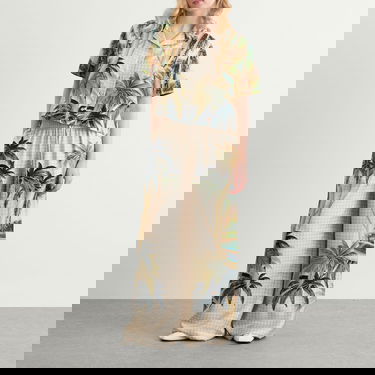 Skjorta AMIRI AMIRI Women's Paradise Print Cropped Shirt, Size Large Flerfärgad | AWSTCA1038-900, 4