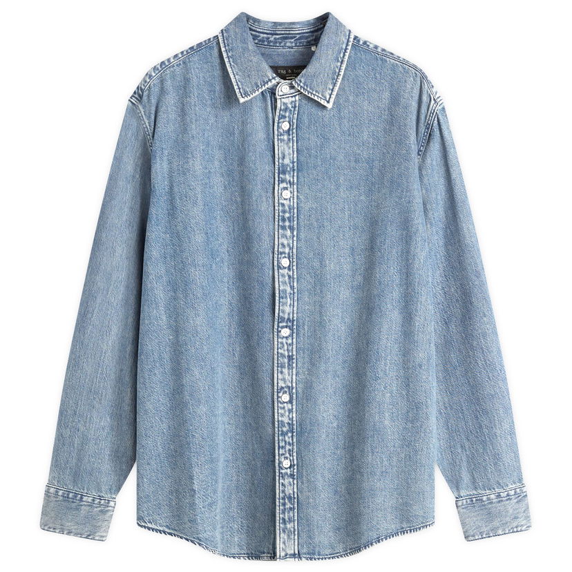 Skjorta rag & bone Rag & Bone Matthew Denim Shirt Size Large Blå | MED24H1438UFCB
