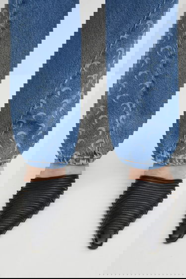 Jeans Marine Serre Moon Laser Denim Baggy High Waist Jeans Blå | WPA169ACDEN0002, 3