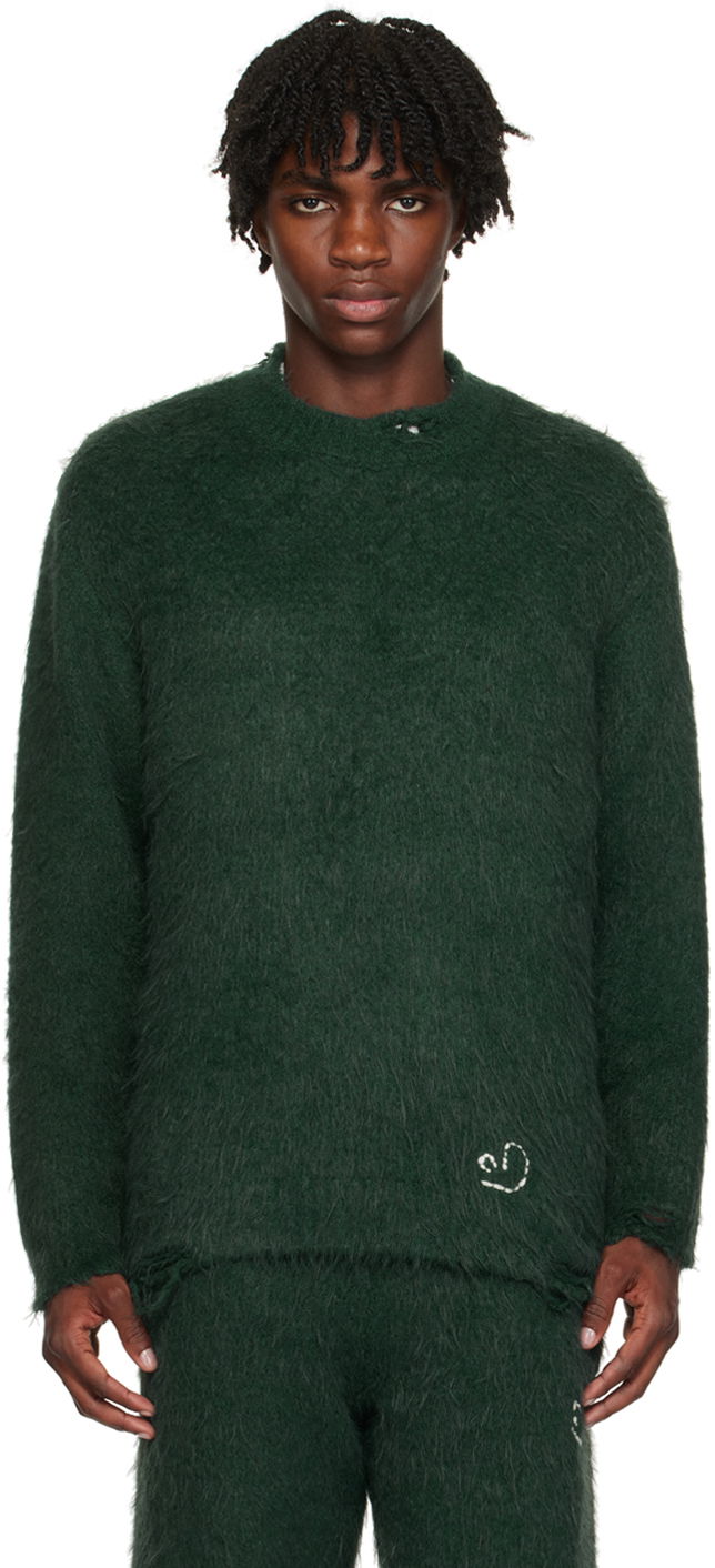 Sweater ADER ERROR Crewneck Distressed Sweater Grön | BMADFWKT0304GN, 0