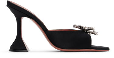 Tillbehör Amina Muaddi Amina Muaddi Rosie Slipper Heeled Sandals Svart | ROSIE SLIPPER CL SATIN, 0
