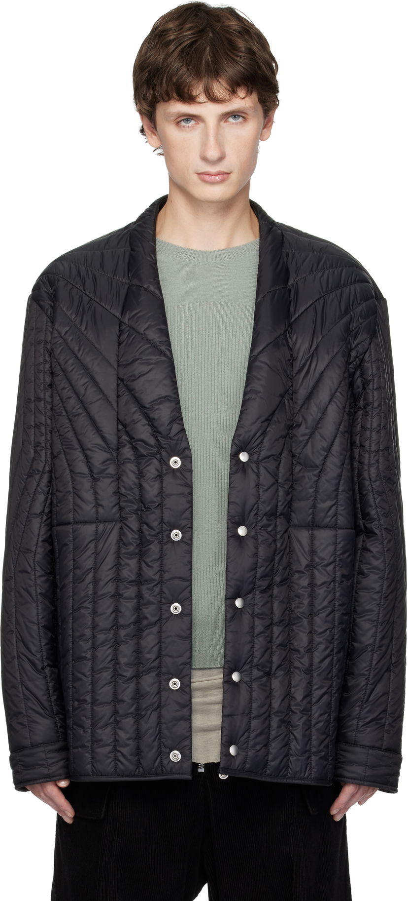 Pufferjacka Rick Owens Concordians Long Sleeve Quilted Liner Down Jacket Svart | RU02E1755 NPT1