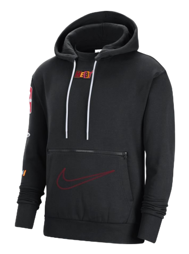 Sweatshirt Nike NBA Miami Heat Courtside City Edition Fleece Pullover Hoodie Svart | DN9956-010