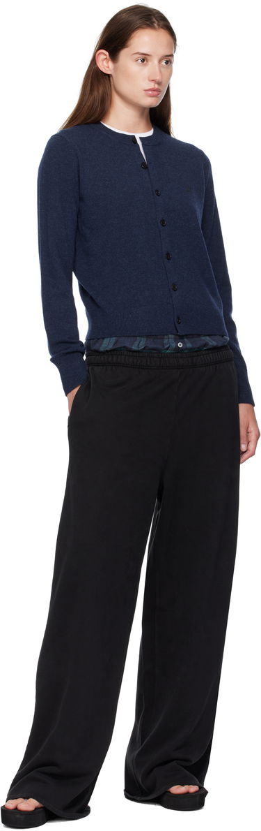 Sweater Acne Studios Fitted Yak Wool Cardigan Mörkblå | A60634-, 3