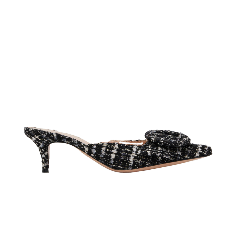 Sneakers och skor Gianvito Rossi Portofino 55 Tweed Buckle Mules Svart | G93006-55RIC-BCL