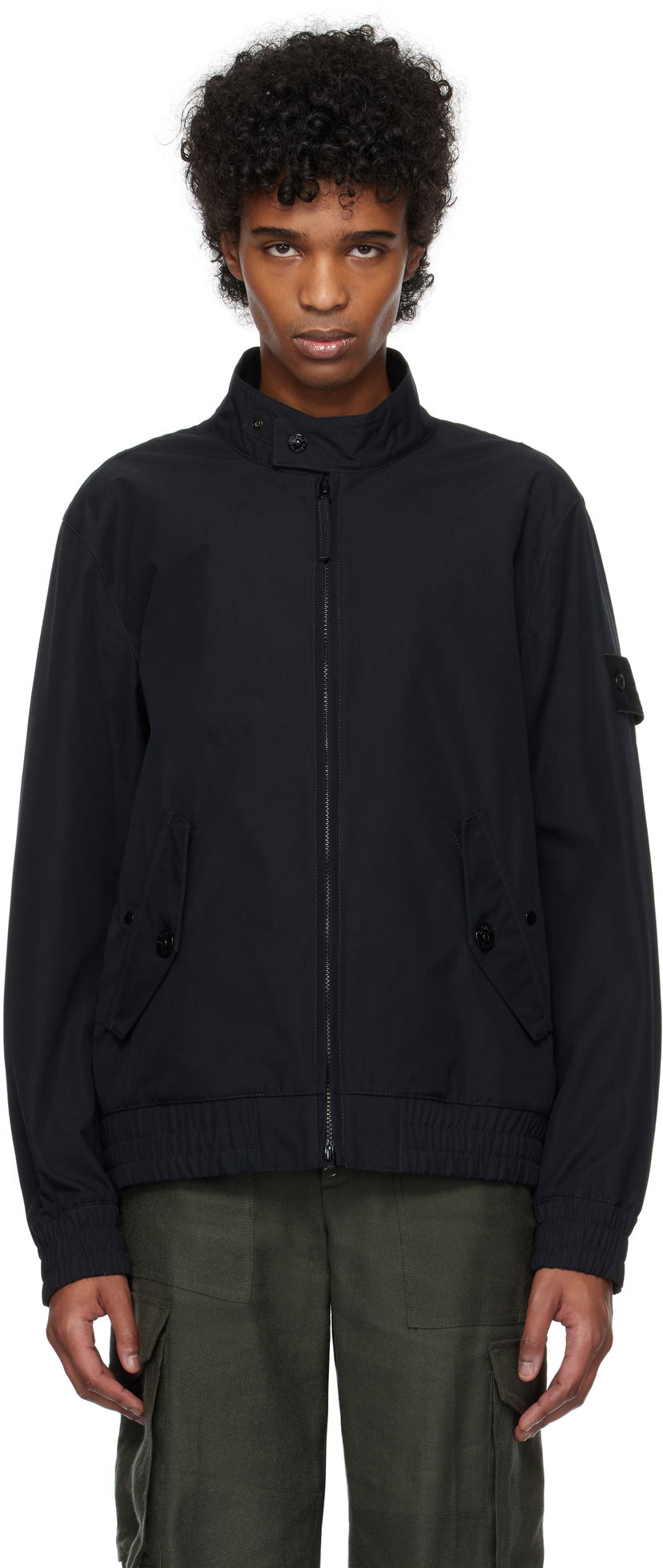 Bomberjacka Stone Island Stone Island Weatherproof Canvas Bomber Jacket Svart | K1S15 4100026 S00F1