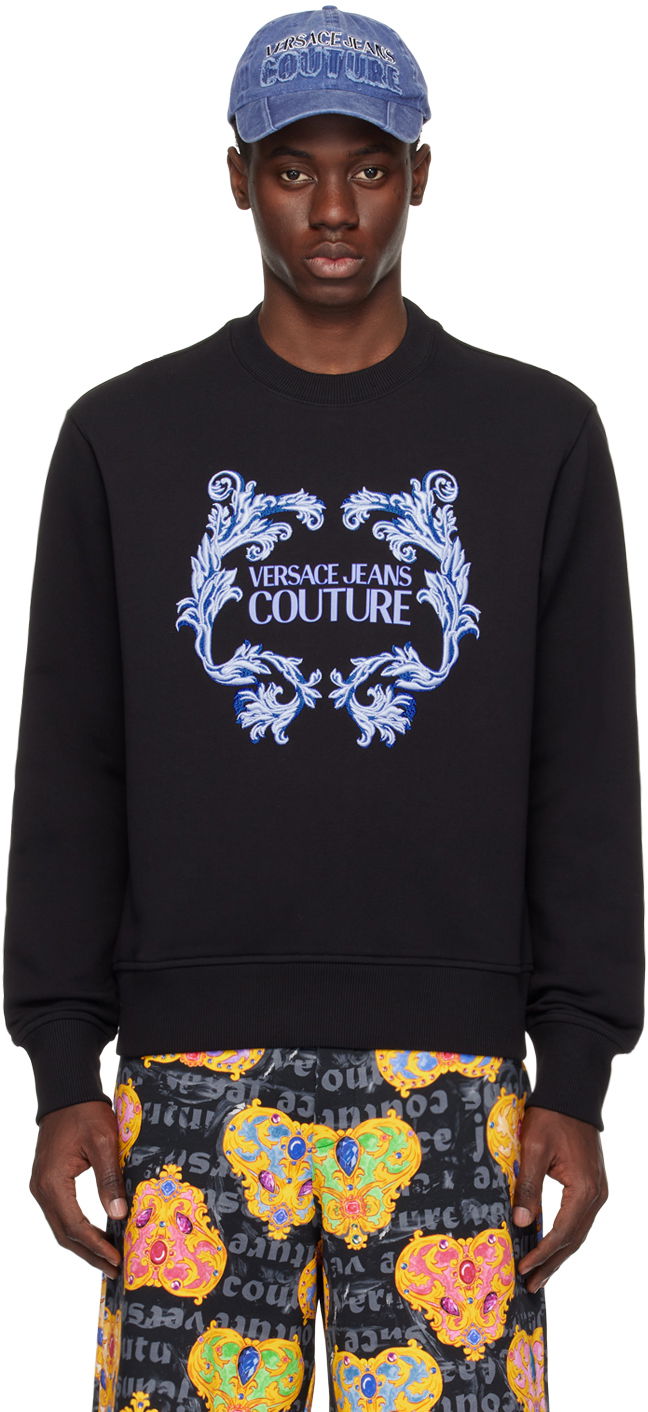 Sweatshirt Versace Couture Black Baroque Sweatshirt Svart | E76GAIG02_ECF01G