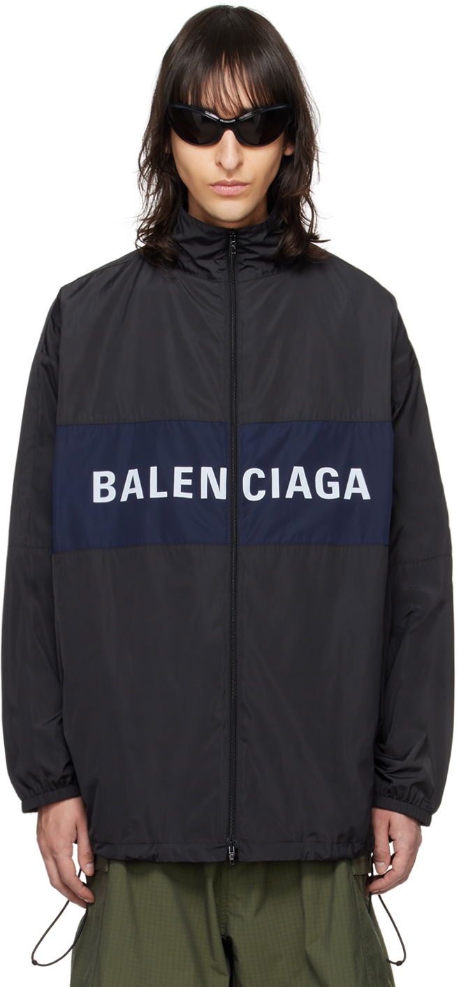 Jacka Balenciaga Zip-Up Jacket Svart | 725302-TPO06-1000