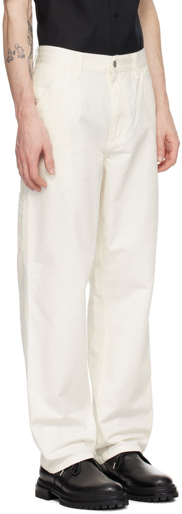 Byxor Carhartt WIP Work In Progress Single Knee Trousers Vit | I031499, 4