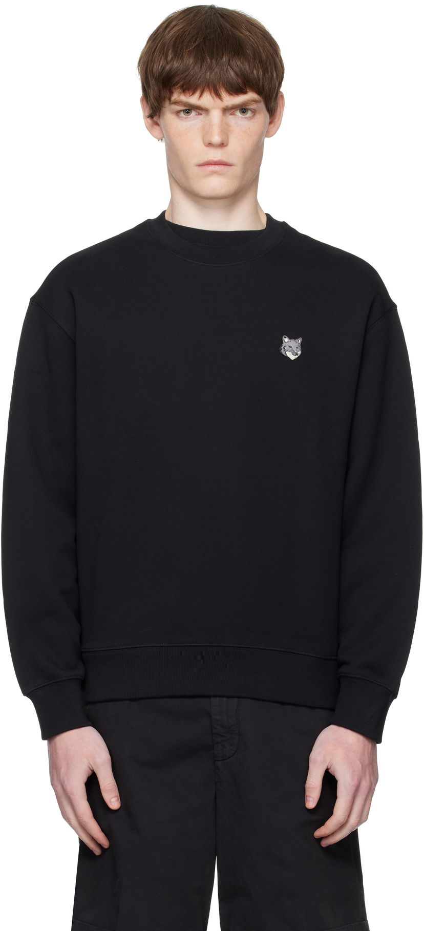 Sweatshirt MAISON KITSUNÉ Maison Kitsuné Fox Head Comfort Sweatshirt Svart | PM00304KM0341