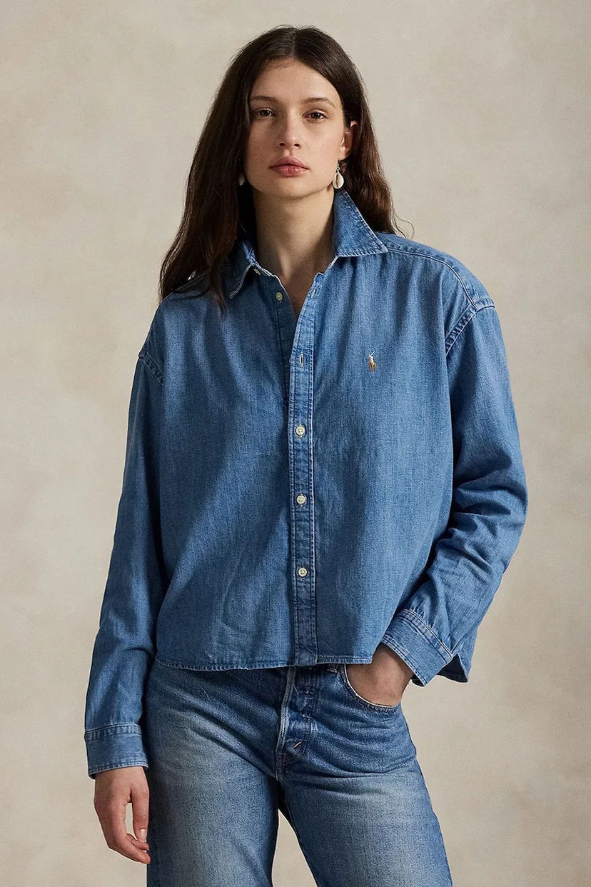 Skjorta Polo by Ralph Lauren Relaxed Fit Denim Shirt with Classic Collar by Polo Ralph Lauren Blå | 211969457