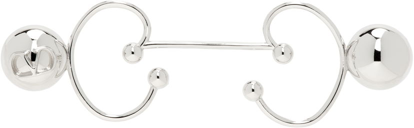 Ringa Valentino Valentino Logo Piercing Ring Metallisk | 6Y0J0T29MET172