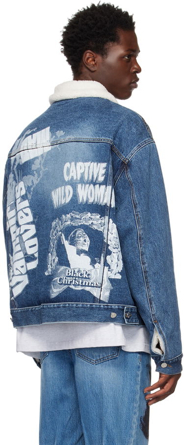 Jacka We11done Oversized Faux-Shearling Denim Jacket Blå | WD-DJ3-22-378-U-BL, 2