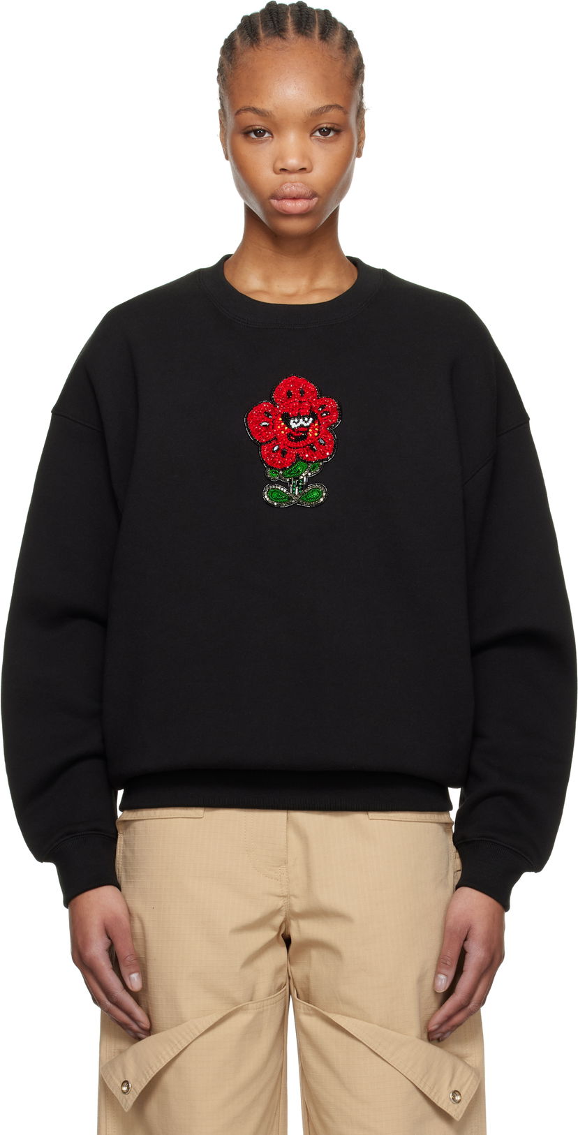 Sweater KENZO Kenzo Paris VERDY Edition Embroidered Oversized Sweatshirt Svart | FF52SW1944MB