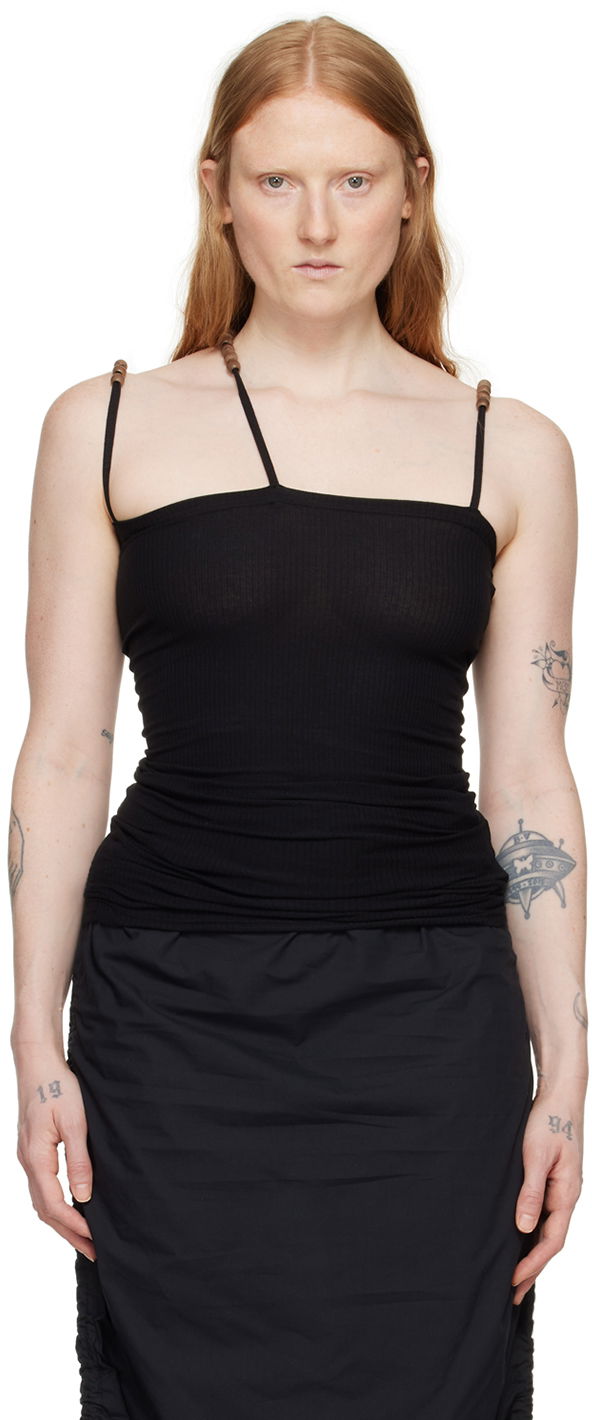 Linne Baserange Tav Asymmetric Tank Top Svart | TOTV-RB-SU24
