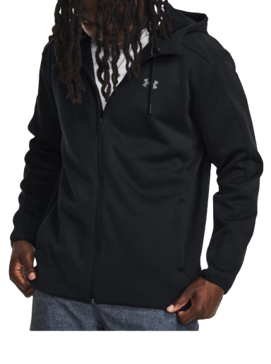 Sweatshirt Under Armour Essential Swacket Full-Zip Hoodie Svart | 1378824-001