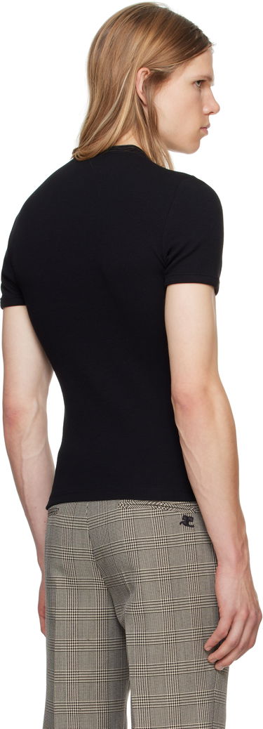 T-shirt Courrèges 90's Rib Zipped T-Shirt Svart | 324JTS145JS0121, 2