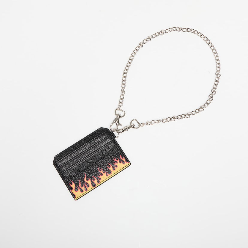 Plånbok Pleasures PLEASURES Leather Card Holder with Chain Svart | P25SU073 BLACK