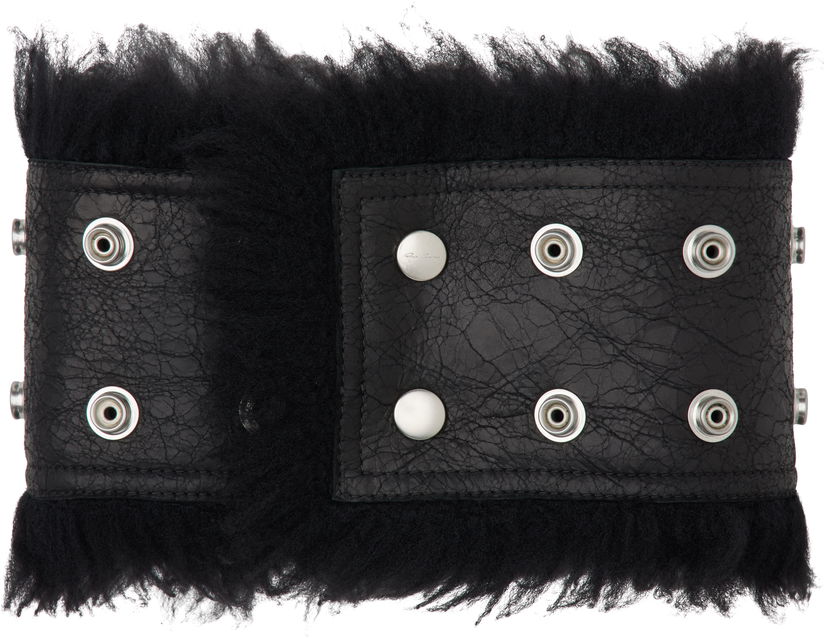 Bälten Rick Owens Rick Owens Concordians Strobe Fur Neck Band Svart | RP02E4433 LSHC