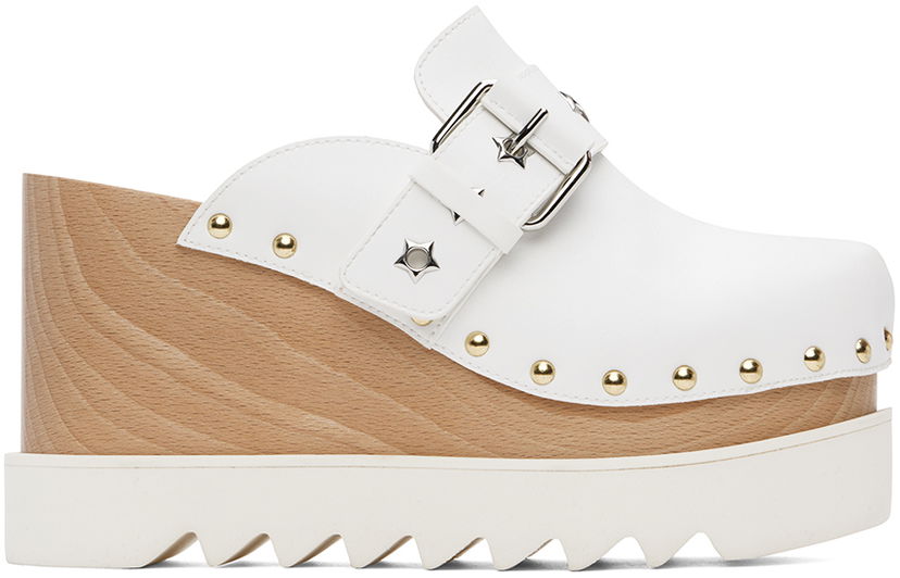 Sneakers och skor Stella McCartney Elyse Star-Studded Slip-On Platform Clogs Vit | 810426AP00P0