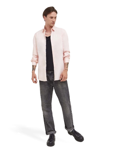 Skjorta BOSS Slim-fit Shirt with Doodle Motif Rosa | 50494500