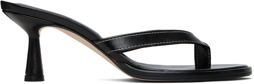 Skovård Aeyde Aeyde Daphne Leather Toe-Post Heeled Sandals Svart | A11-HS-AEAR75CI187-SS25-800-007