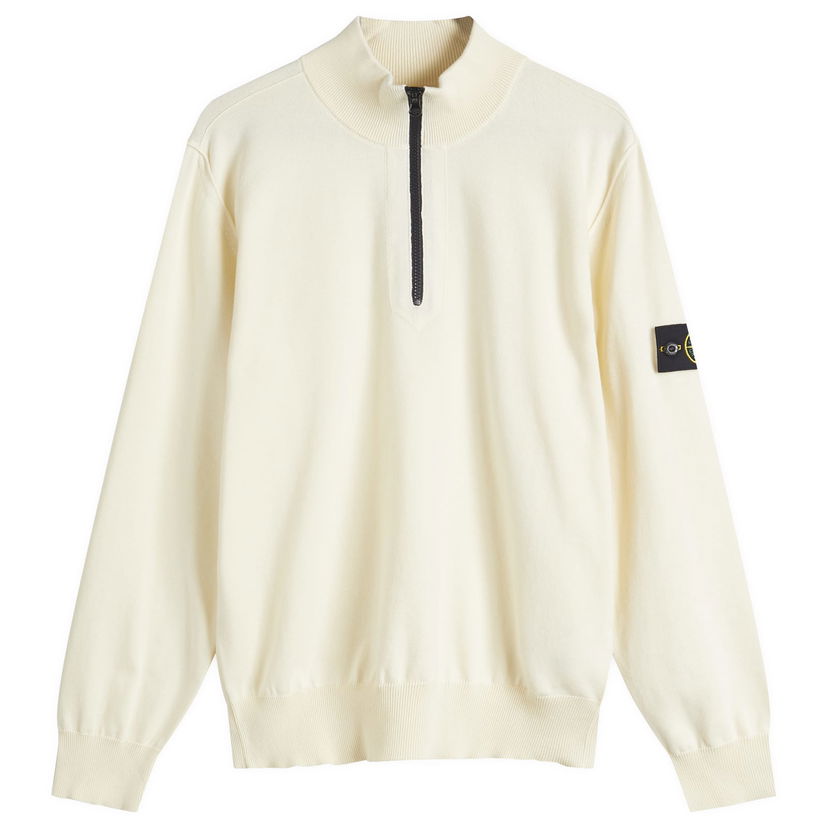 Sweater Stone Island Soft Cotton Half Zip Knit, Size Large Beige | K1S155100063-V0093