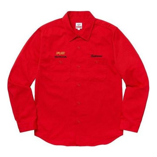 Skjorta Supreme Honda Fox Racing Work Shirt Röd | SUP-FW19-601