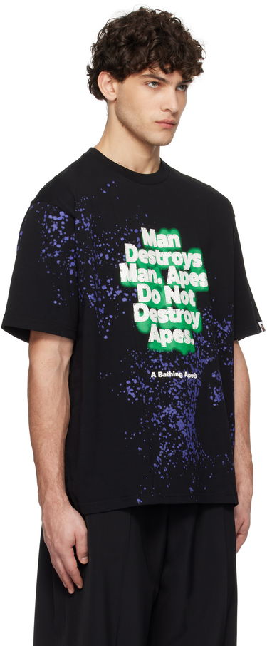 T-shirt BAPE Spray Print Slogan T-Shirt Svart | 001CSK801313M, 1