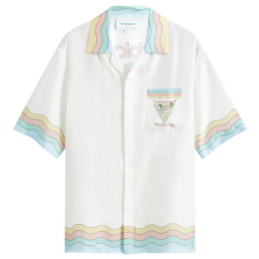 Skjorta Casablanca Tennis Club Icon Vit | U-MPF24-SH-003-02