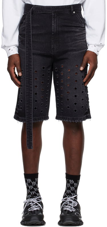 Shorts We11done We11done Denim Eyelet Shorts Svart | WD-DP1-22-358-M-WB, 0