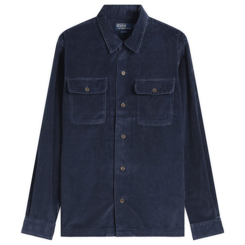 Skjorta Polo by Ralph Lauren Corduroy Overshirt Mörkblå | 710981753003-NVY
