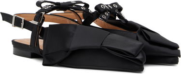 Kläder GANNI GANNI Big Bow Slingback Flats Svart | S2859, 3